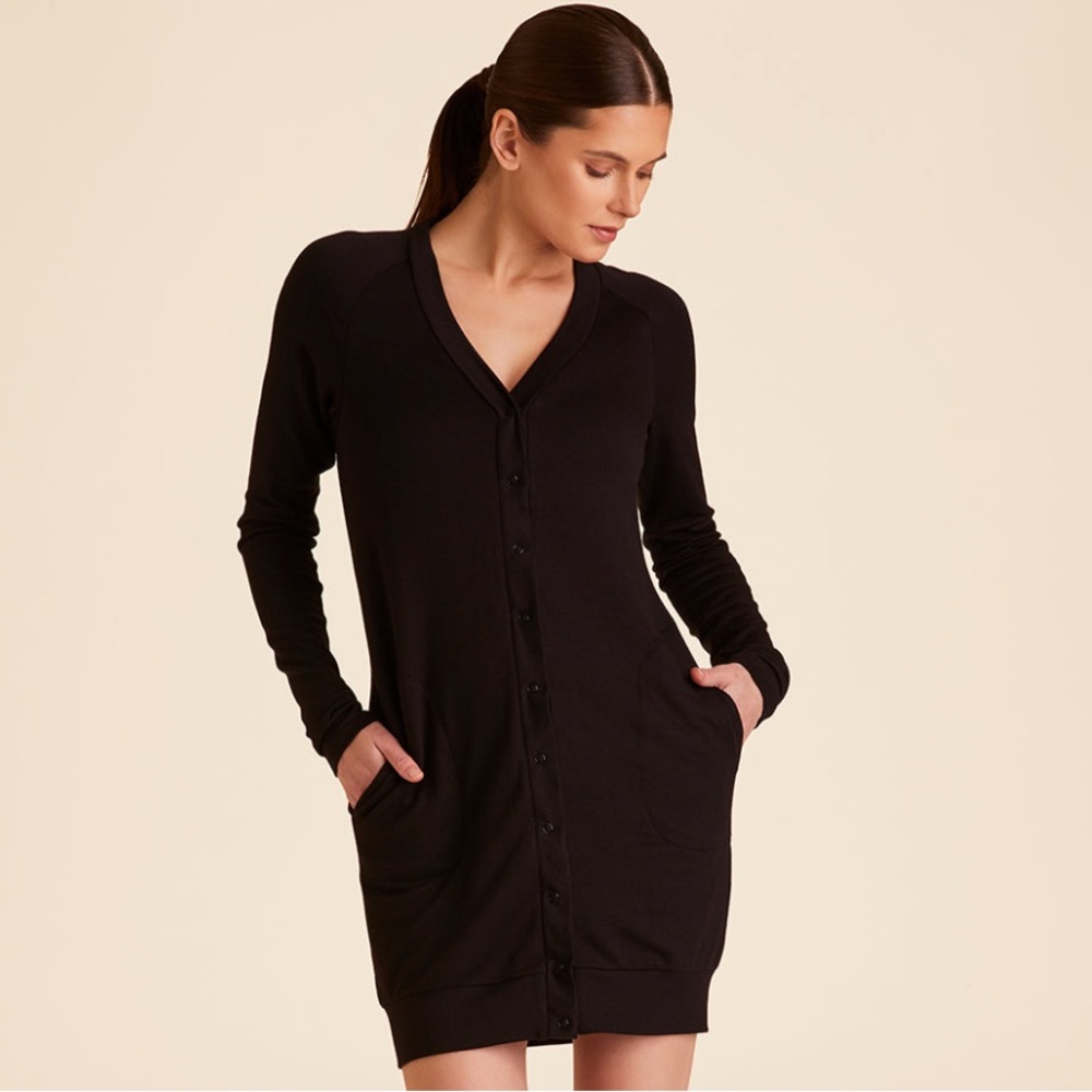 ALALA || Cardigan Snap Dress || Black || XS